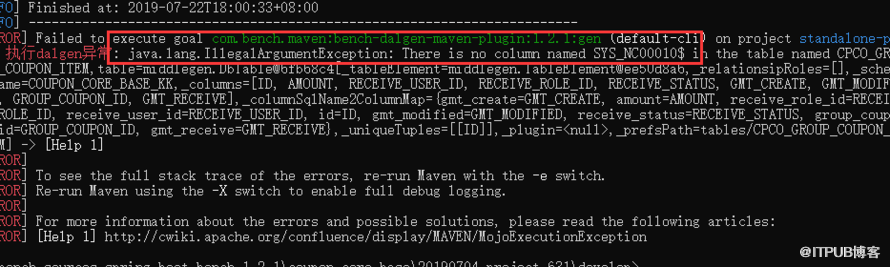 java.lang.IllegalArgumentException:There is no column named SYS_NC00010$