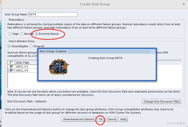 Oracle RAC+DG環(huán)境搭建（CentOS 7+Oracle 12C）(七） 配置ASM共享磁盤(pán)組