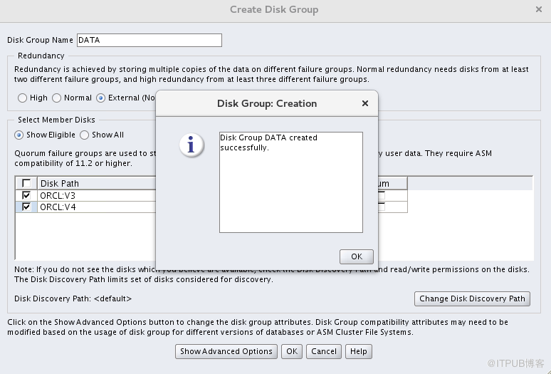 Oracle RAC+DG環(huán)境搭建（CentOS 7+Oracle 12C）(七） 配置ASM共享磁盤(pán)組