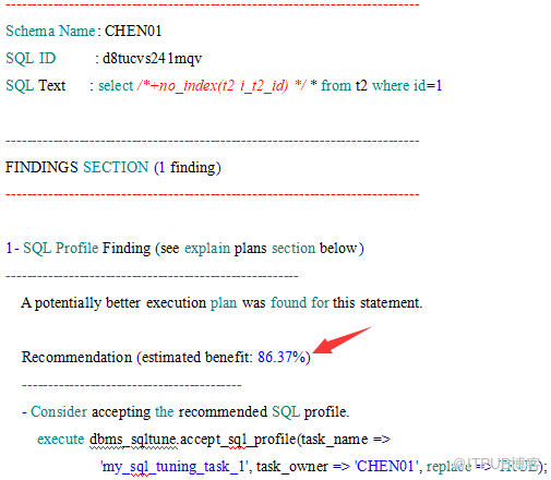 oracle 固定执行计划