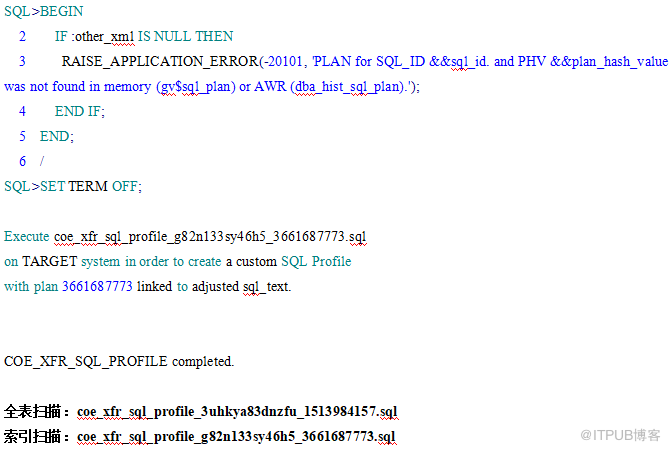 oracle 固定执行计划