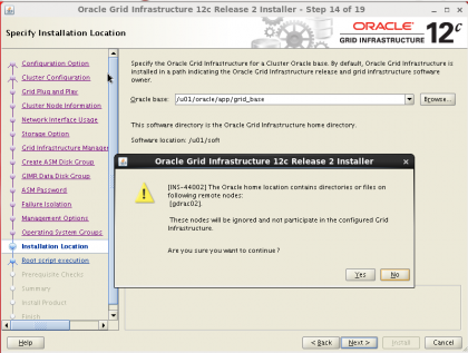 安装ORACLE 12.2.0.1GI时遇到INS-44002错误怎么解决