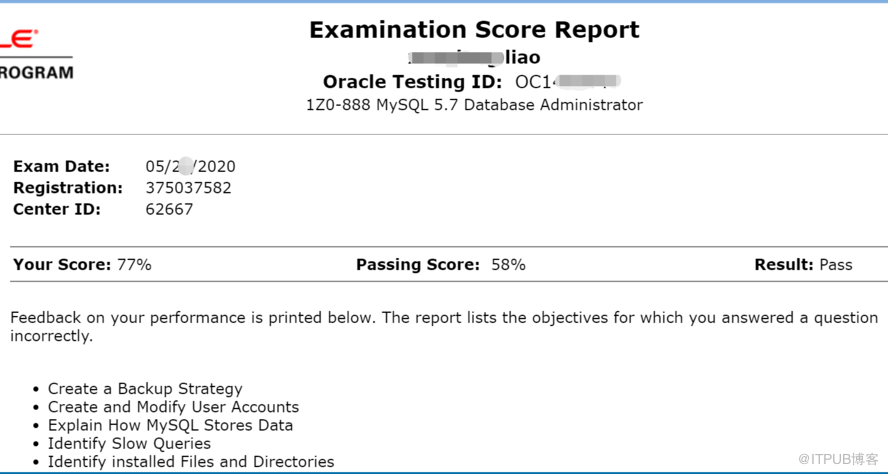 亲身经历的一次Mysql OCP考试