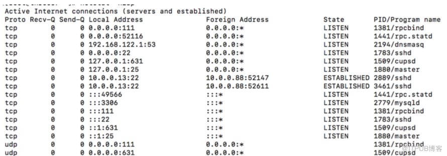 linux netstat一點(diǎn)梳理