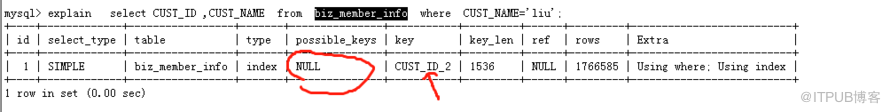 mysql的执行计划解释