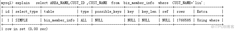 mysql的执行计划解释