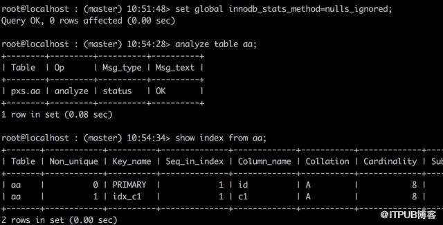 MySQL中的统计信息相关参数介绍