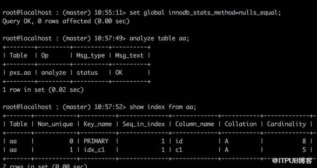 MySQL中的统计信息相关参数介绍