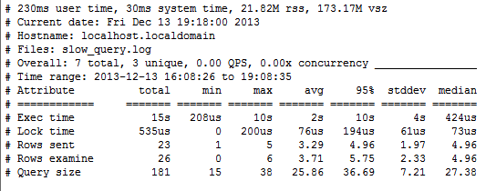 MySQL慢查询日志举例分析