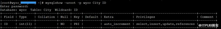 mysqlshow命令的用法介绍