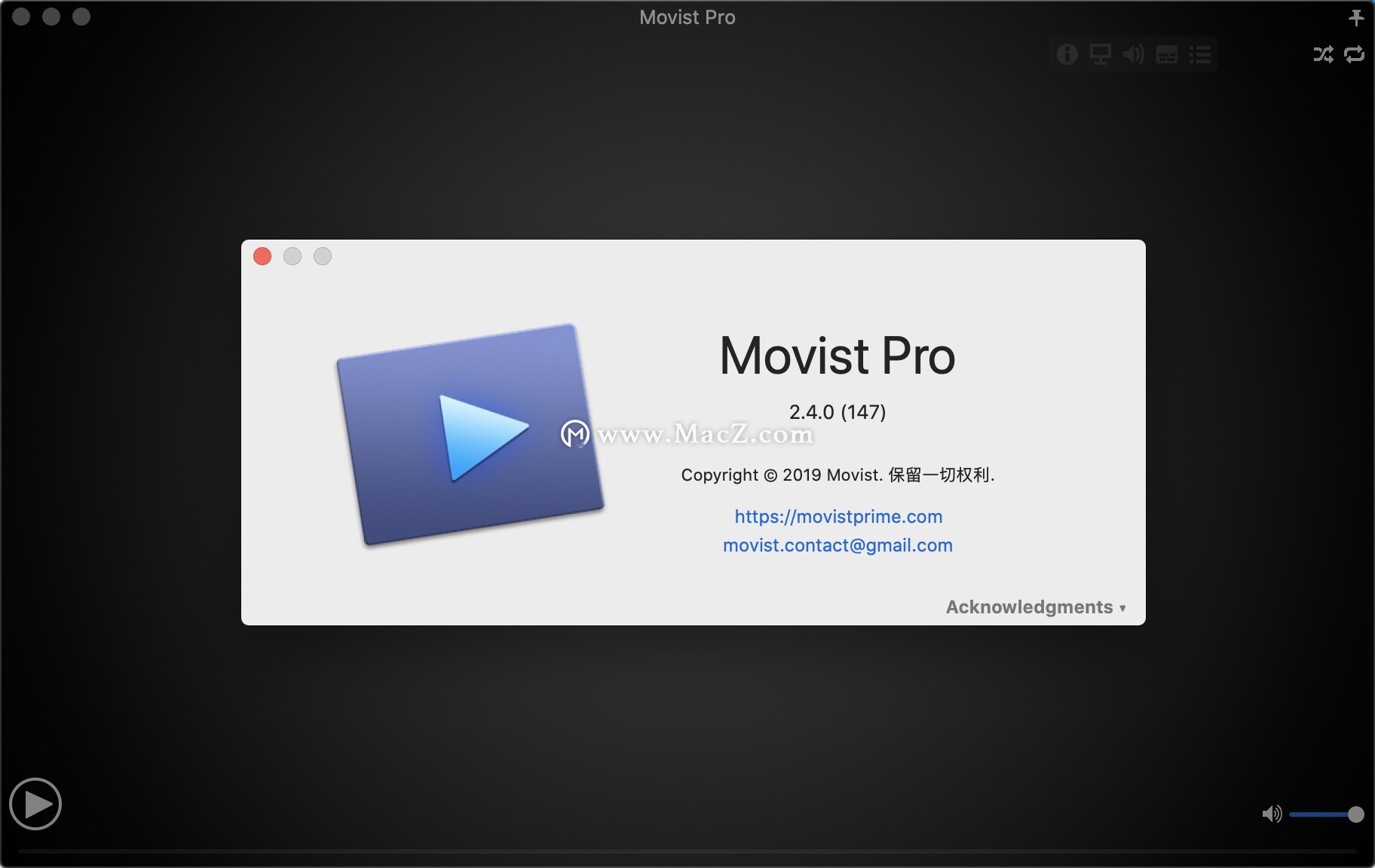 Movist pro for mac(高清視頻播放器)v2.4.0中文免激活版