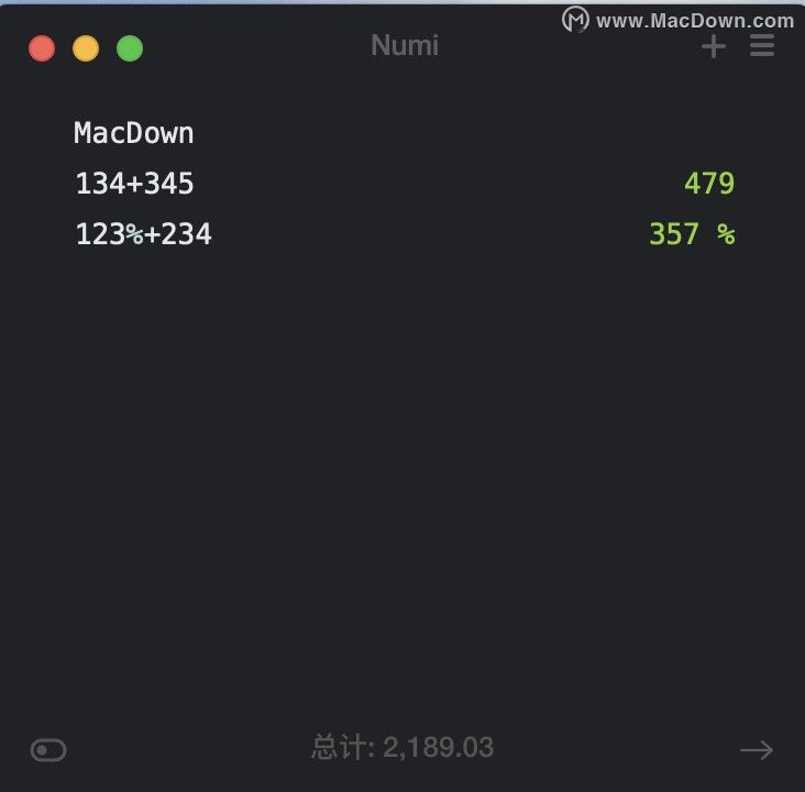 Numi3 for Mac(mini文本计算器)
