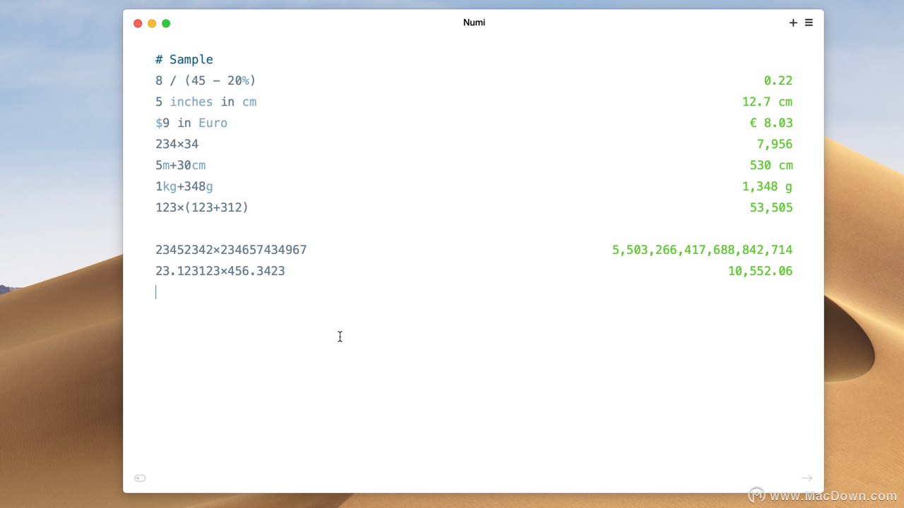 Numi3 for Mac(mini文本計(jì)算器)