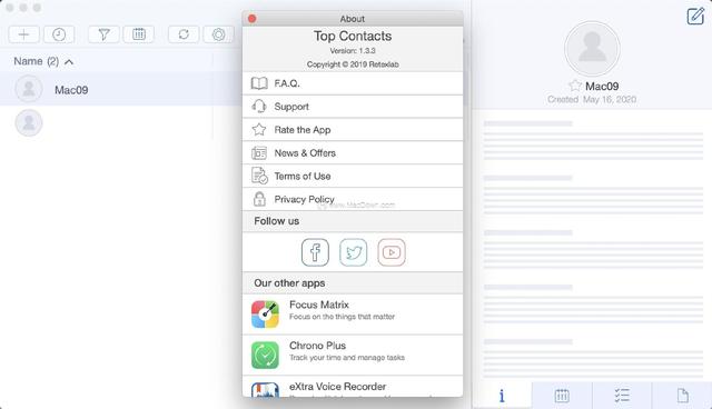 Top Contacts Pro for Mac有哪些功能