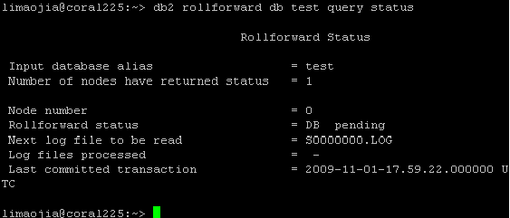 DB2中rollforward命令怎么用