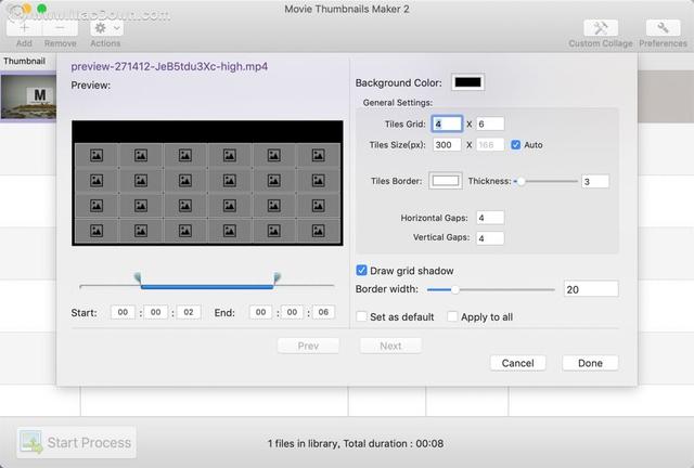 电影缩略图制作工具Movie Thumbnails Maker for mac怎么用