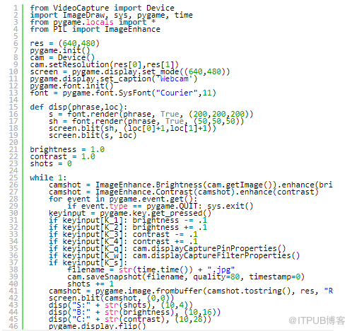 如何使用PYTHON操作摄像头