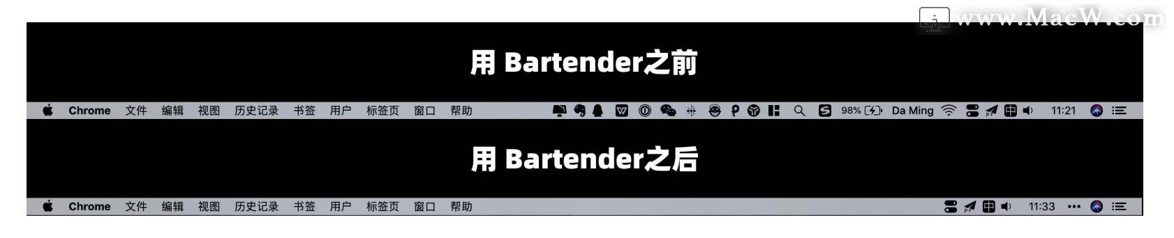 macOS應(yīng)用Bartender怎么讓Mac 菜單欄井然有序