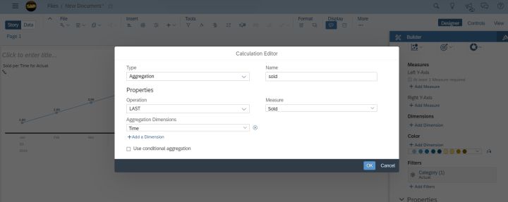 SAP Analytics Cloud exception aggregation type設(shè)置成LAST的效果是什么