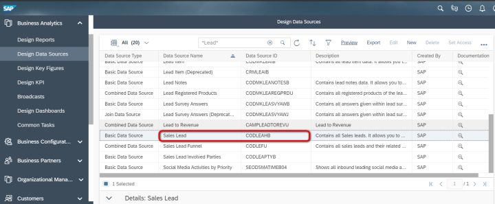 SAP Cloud for Customer里的Data Source怎么使用