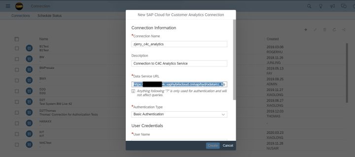 怎么配置SAP Analytics Cloud到SAP Cloud for Customer的連接