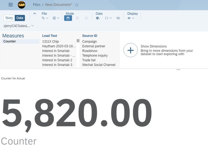 SAP Analytics Cloud里如何基于一个已有的model创建Story