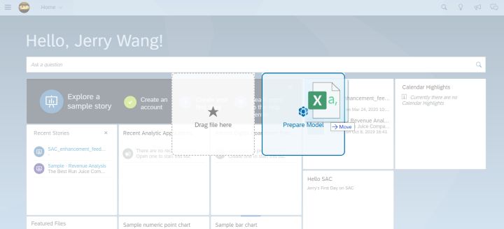 如何从CSV文件导入数据到Analytics Cloud里创建模型和Story