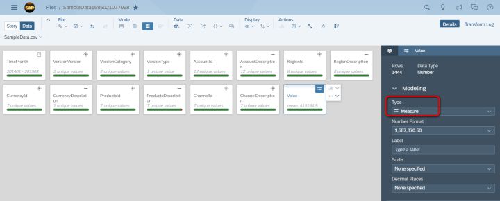 如何从CSV文件导入数据到Analytics Cloud里创建模型和Story