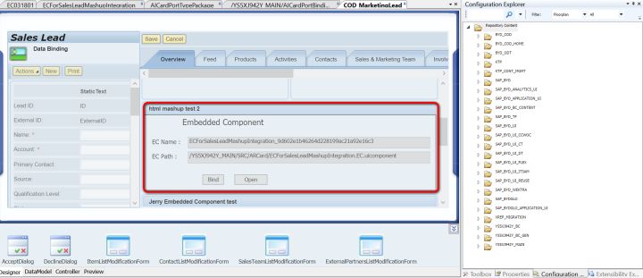 怎么在SAP Cloud for Customer页面嵌入自定义UI