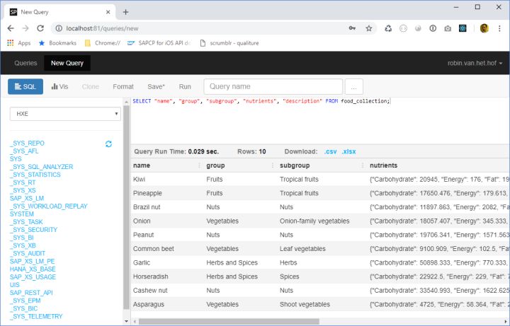 怎么在SAP HANA Express Edition里创建数据库表