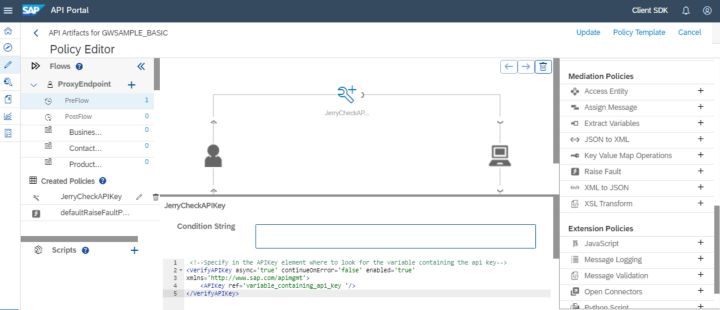 如何为SAP API Portal上创建的API增添API key验证保护功能