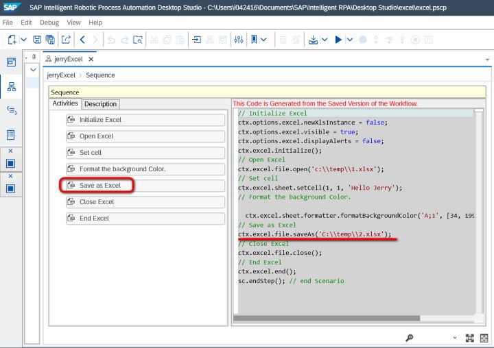 怎么使用SAP Intelligent Robotic Process Automation自动操作Excel