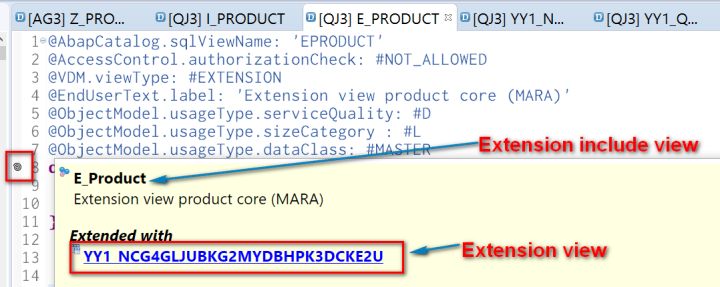 SAP S/4HANA里extension include view和extension view的区别是什么