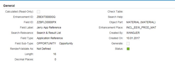 SAP CRM AET Application Reference类型扩展字段的示例分析