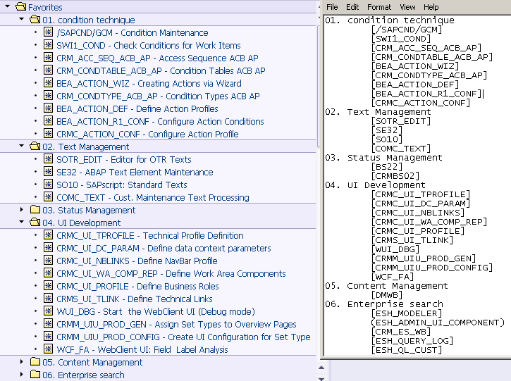 SAP GUI里的收藏夹事务码管理工具怎么用