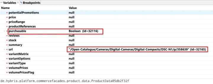 SAP Hybris Commerce product读取的调试截图有哪些