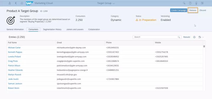 SAP Marketing Cloud里圍繞Target Group的場景和功能是什么