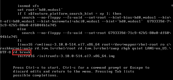 破解 RHEL7.3 的 root 密码