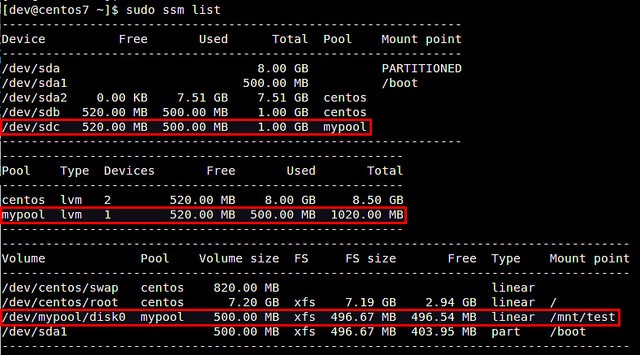 如何在CentOS/RHEL 7上借助ssm管理LVM卷？