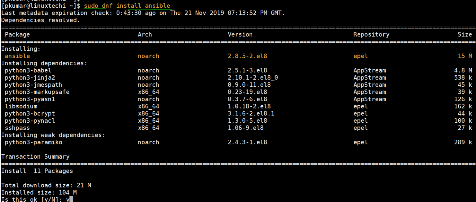 如何在CentOS 8和RHEL 8系统上安装和使用Ansible