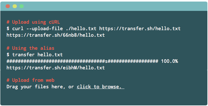 transfer.sh:通过命令行简单的创建文件分享