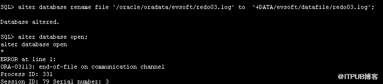 在asm磁盤創(chuàng)建表空間失敗 failed to submit an I/O operation to a disk