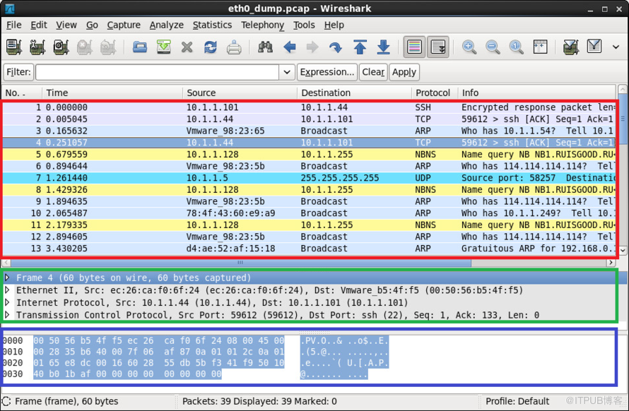 Linux中如何使用wireshark分析tcpdump抓取的数据包