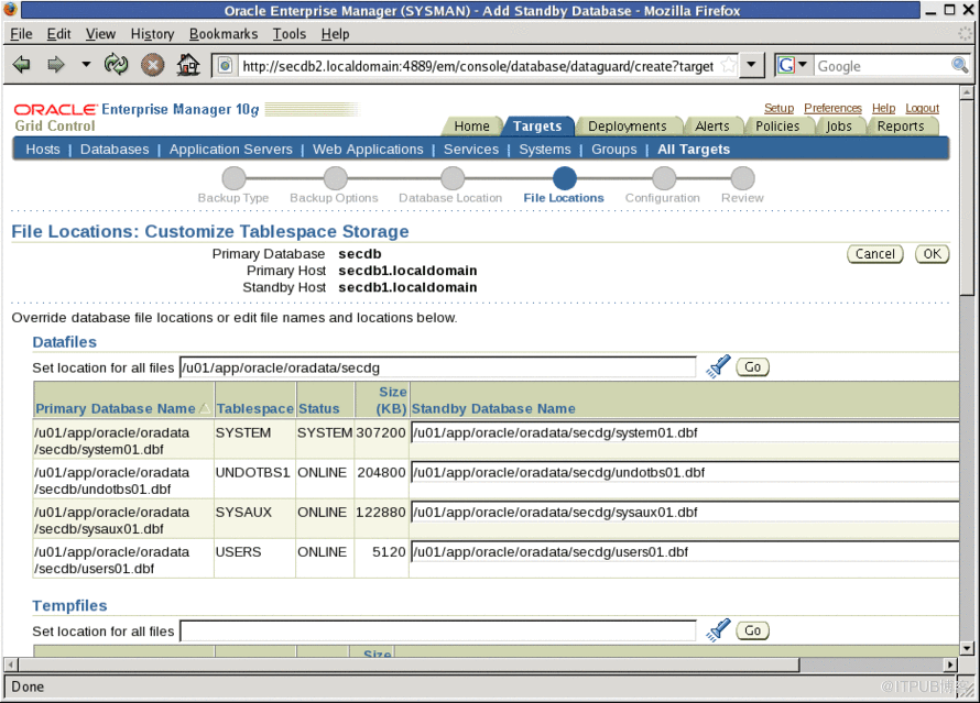 【DataGuard】使用Grid Control快速部署Oracle物理Data Guard