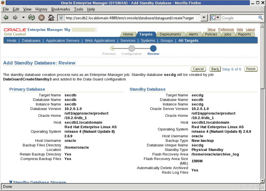 【DataGuard】使用Grid Control快速部署Oracle物理Data Guard