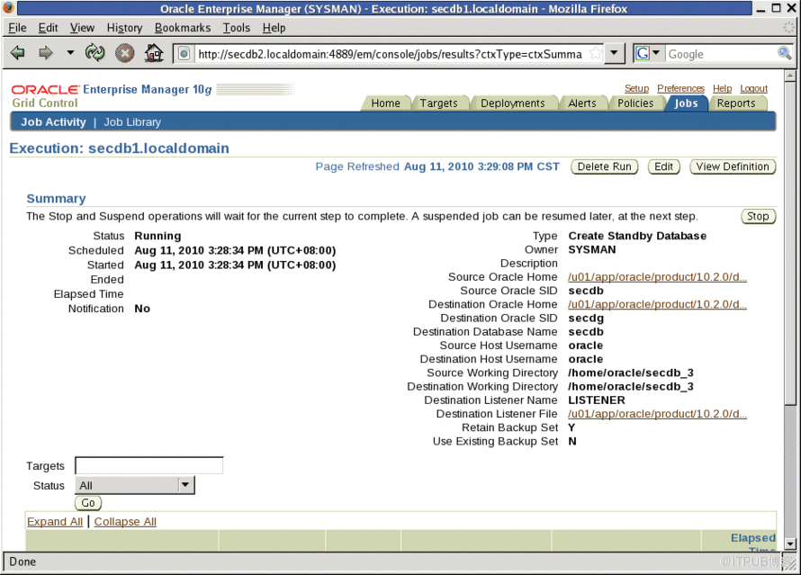 【DataGuard】使用Grid Control快速部署Oracle物理Data Guard