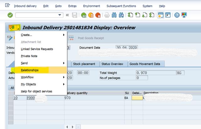 SAP怎么看一個Inbound Delivery單據(jù)相關的IDoc