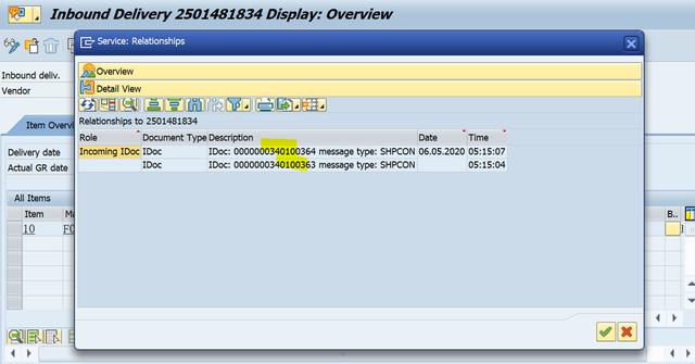 SAP怎么看一個Inbound Delivery單據(jù)相關的IDoc