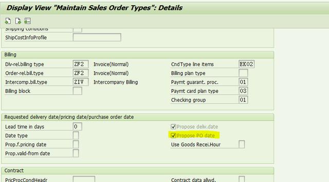 SAP SD销售订单类型配置里PO的字段有哪些