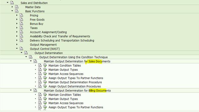 SAP SD输出控制类型有哪些